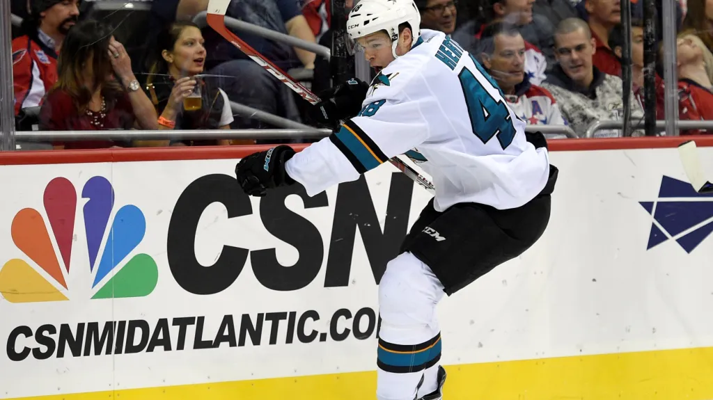 Slavící Tomáš Hertl ze San Jose Sharks