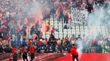 Potyčky v sektoru chorvatských fanoušků