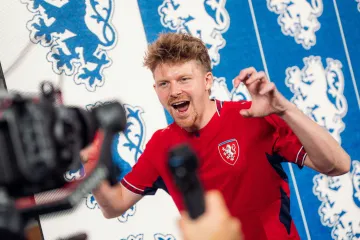 Pavel Šulc při focení v reprezentaci