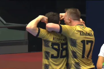 Dušan Künstner slaví gól do branky Bragy