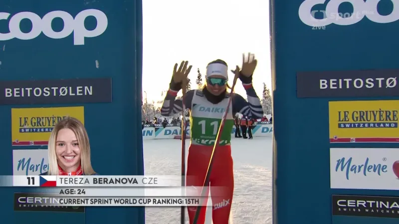 Finále sprintu klasicky žen na SP v Beitostölenu s Terezou Beranovou