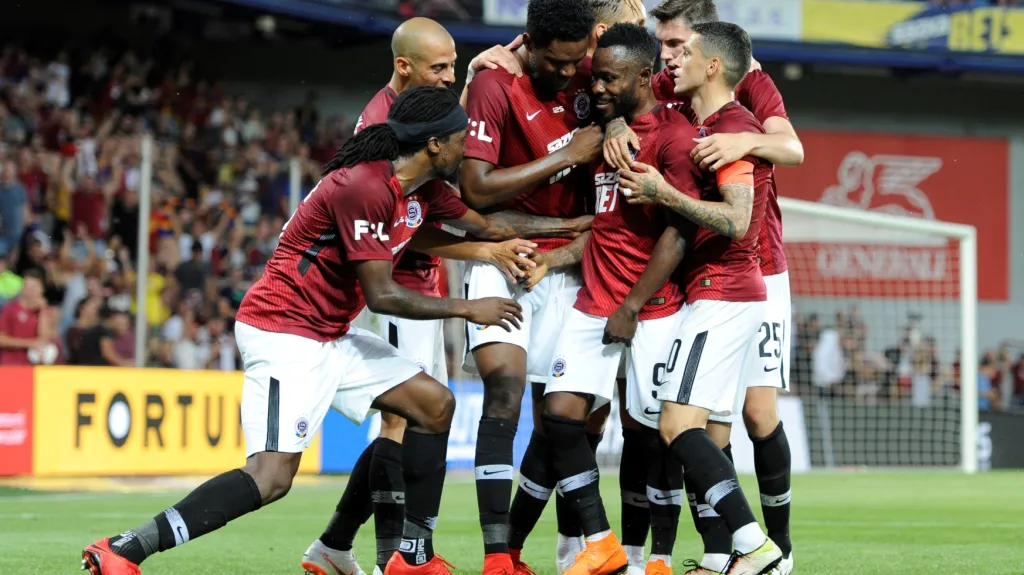 Radující se hráči Sparty