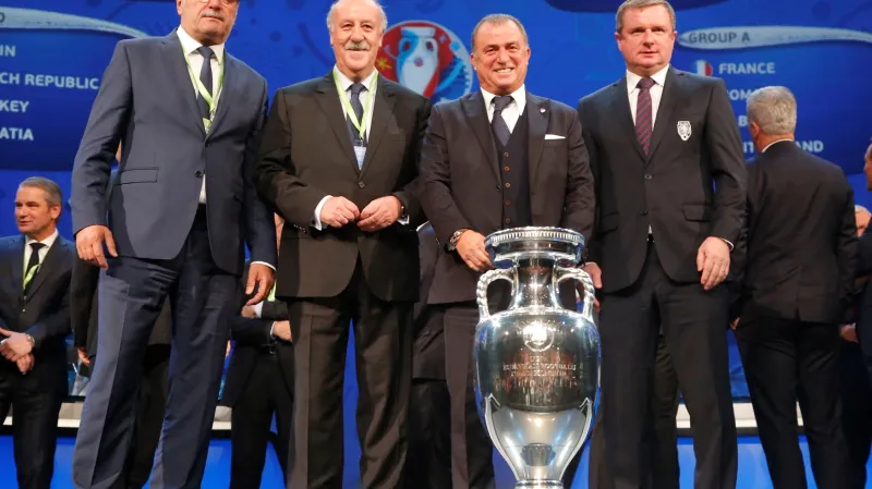 Trenéři týmů ze skupiny D - Ante Čačič, Vicente del Bosque, Fatih Terim a Pavel Vrba.
