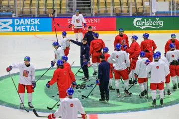 Trénink české hokejové reprezentace