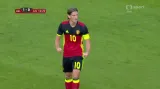 Gól v utkání Belgie - Česko: Praet - 1:0 (12. min.)