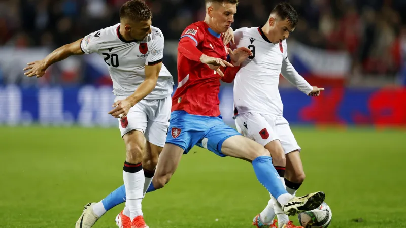 Lukáš Provod v utkání s Albánií