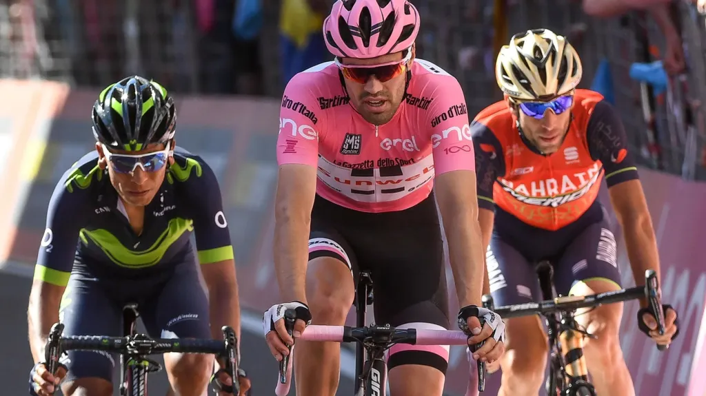 Nairo Quintana, Tom Dumoulin a Vincenzo Nibali