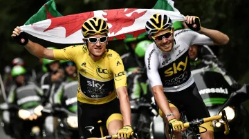 Geraint Thomas a Luke Rowe