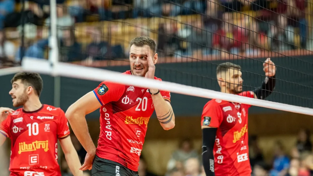 Volejbalisté Českých Budějovic v zápase s Ankarou