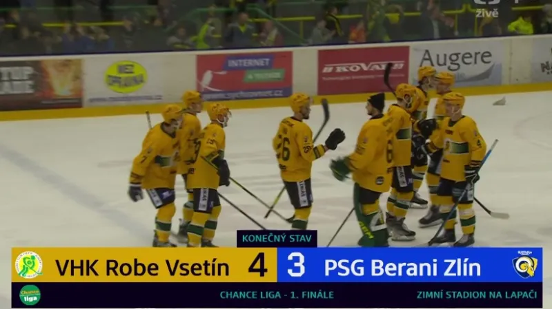 Sestřih a ohlas prvního finále první ligy Vsetín – Zlín