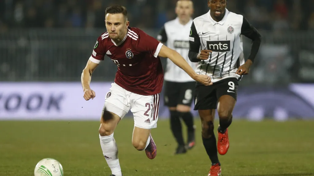 Jakub Pešek (vlevo) ve sparťanském dresu