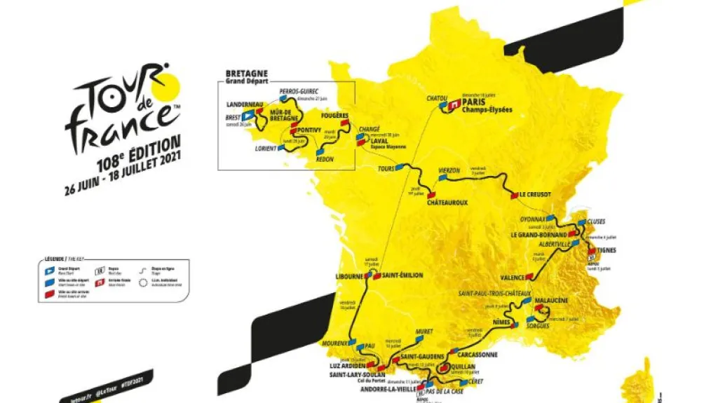 Mapa Tour de France 2021