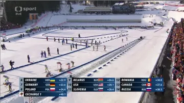 Sestřih štafety žen na MS v biatlonu