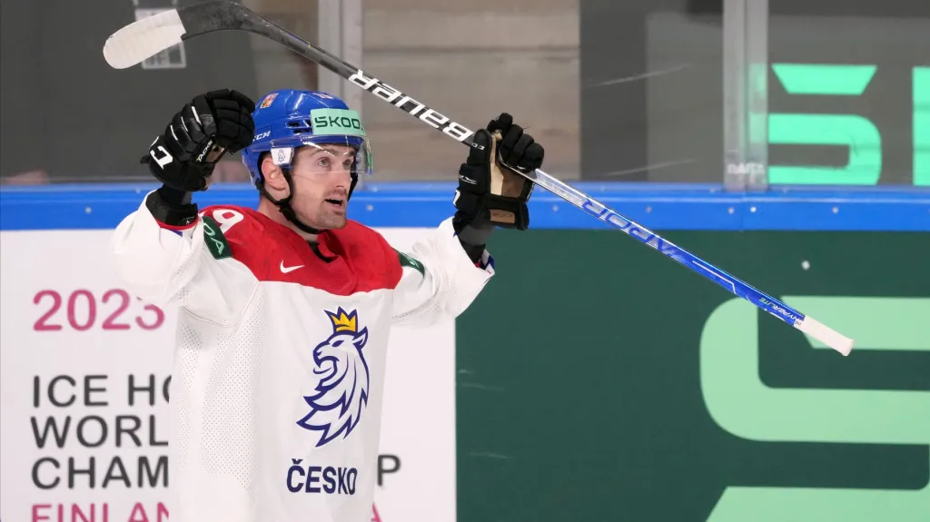 Jakub Flek oslavuje gól proti Norsku