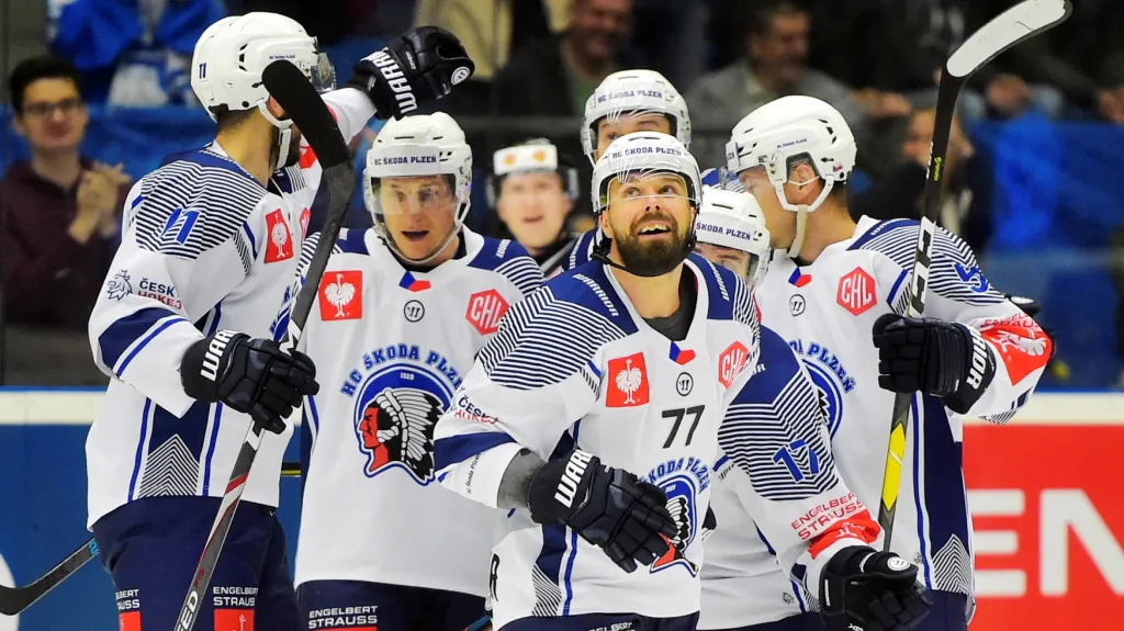Radost hokejistů Plzně