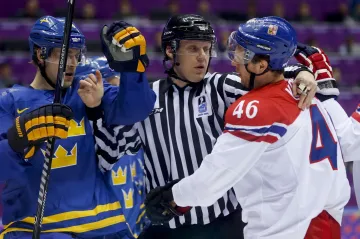 David Krejčí v zápase se Švédskem