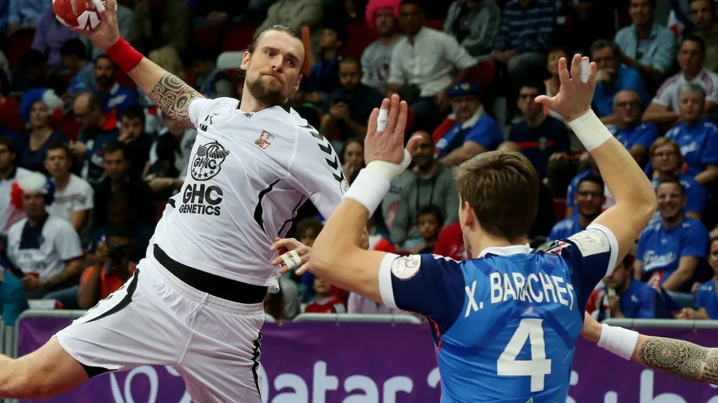 Pavel Horák v utkání s Francií