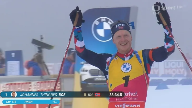 Sestřih stíhačky biatlonistů MS v Oberhofu