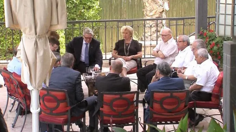 Joachim Gauck se členy izraelského olympijského týmu z roku 1972