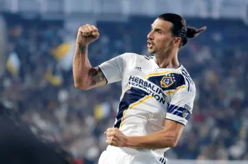 Zlatan Ibrahimovic slaví gól v dresu LA Galaxy