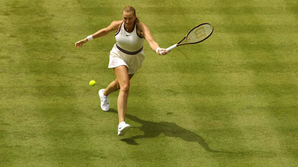 Petra Kvitová v utkání s Beatriz Haddadovou Maiaovou