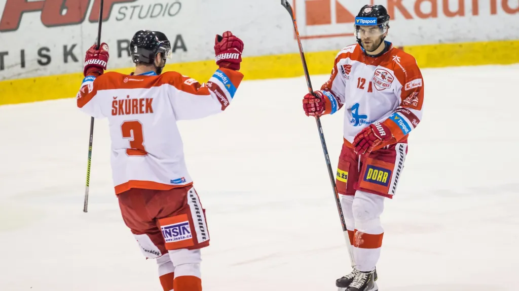 David Škůrek a Jan Knotek z Olomouce se radují z gólu