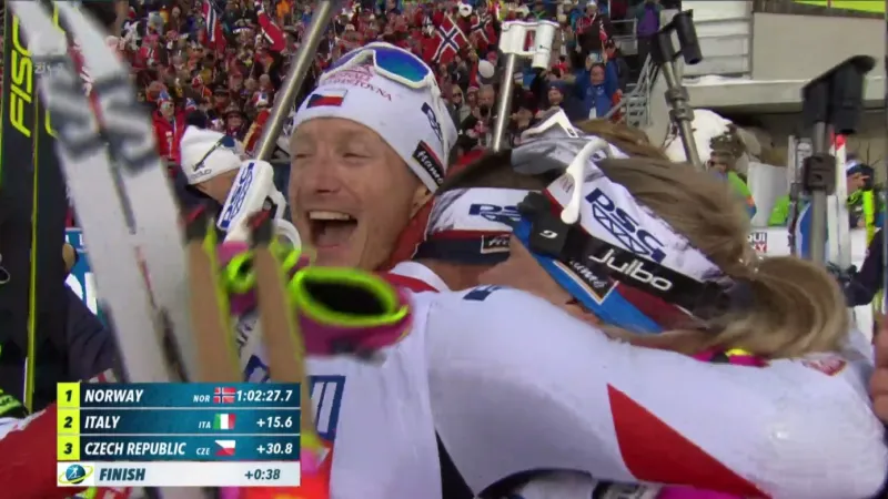 Sestřih závodu smíšených štafet na MS