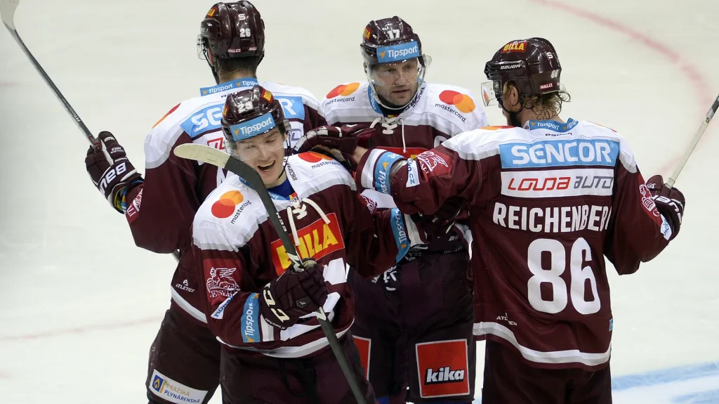 Radost hokejistů Sparty