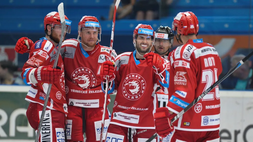 Radující se hráči Třince