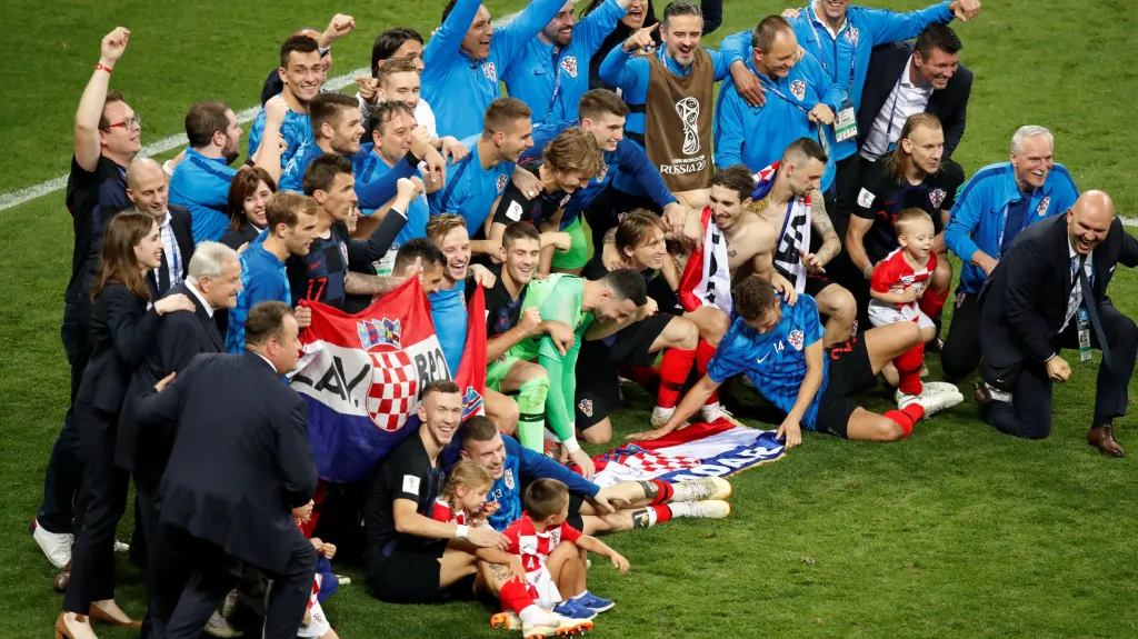 Radost Chorvatů po semifinále proti Anglii