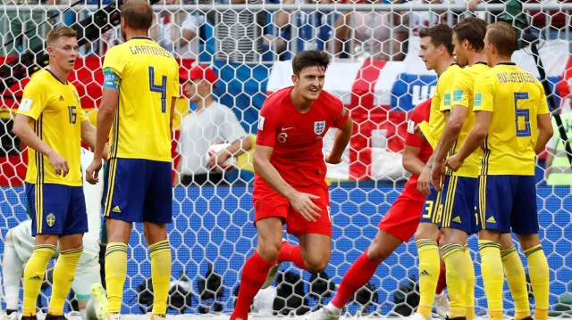 Gól v utkání Švédsko - Anglie: Maguire - 0:1 (30. min.)