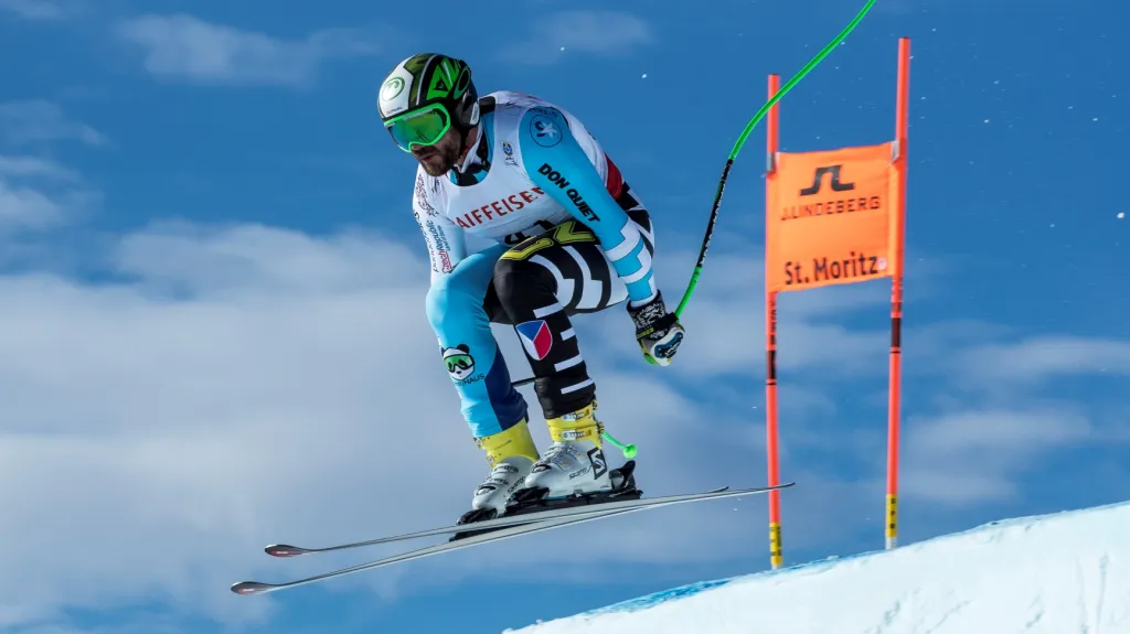 Jan Hudec během super-G ve Svatém Mořici