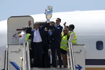 Portugalský tým po příletu