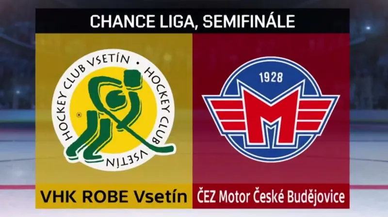 Sestřih a ohlasy 1. utkání semifinále play-off první ligy Vsetín - České Budějovice