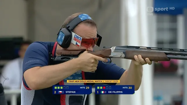 Závěr finále trapu se stříbrným Štěpánem