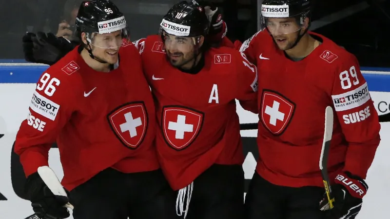Radost hokejistů Švýcarska