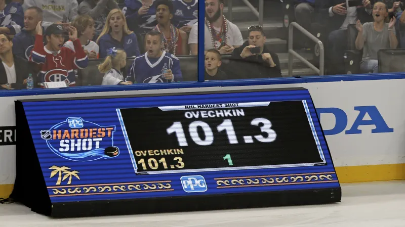 Panel ukazující nejtvrdší střelu večera