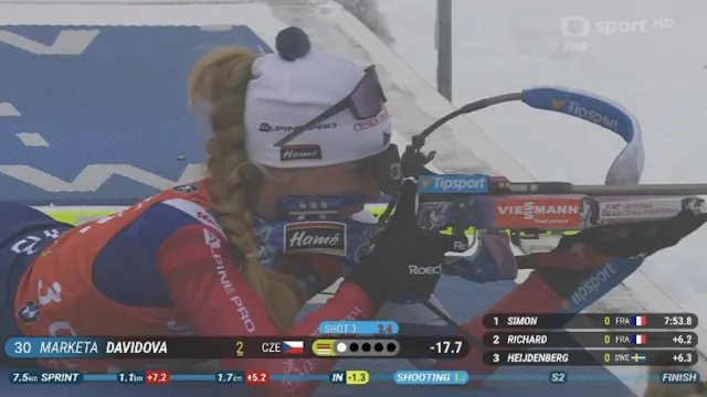 Sestřih sprintu biatlonistek SP v Oberhofu