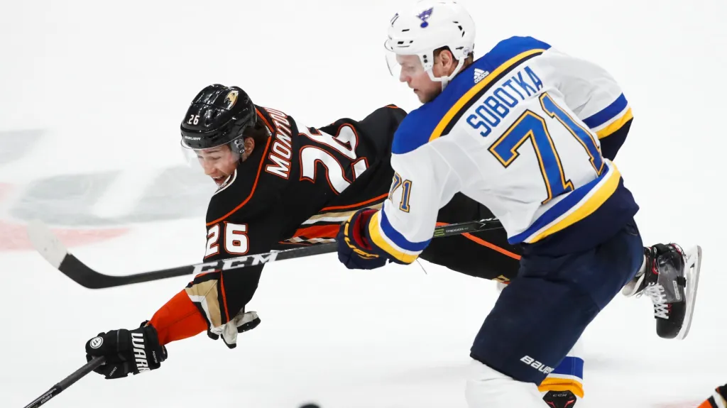 Vladimír Sobotka v utkání proti Anaheimu