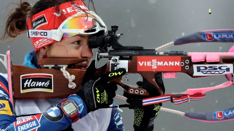 Sestřih hromadného závodu biatlonistek v Ruhpoldingu