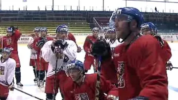 Trénink hokejové reprezentace