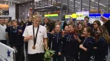 Bronzovou Baumrtovou čekalo velké přivítaní na pražském letišti