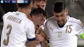 Gól v utkání Španělsko U21 - Itálie U21: Bernardeschi - 1:1 (62. min.)