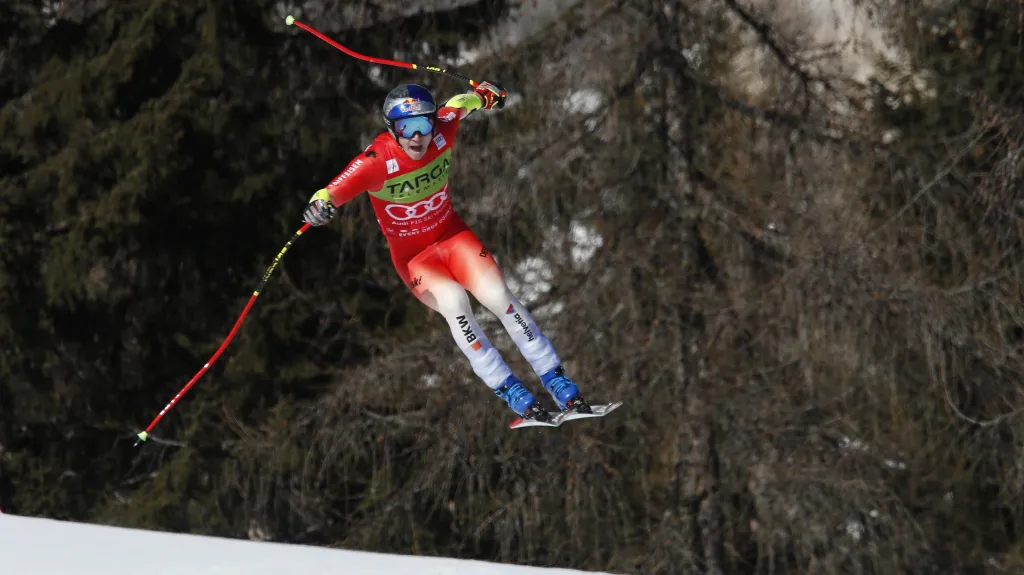 Marco Odermatt během super-G v Cortině d'Ampezzo