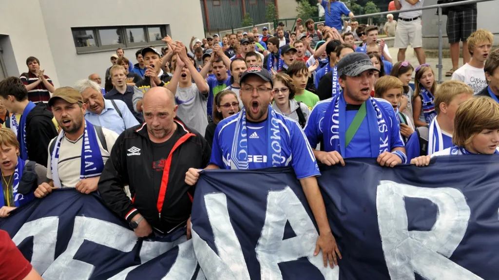 Protestující fanoušci Sigmy Olomouc