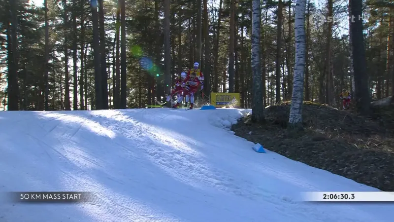 Závěr závodu na 50 kilometrů klasicky mužů na SP v Lahti