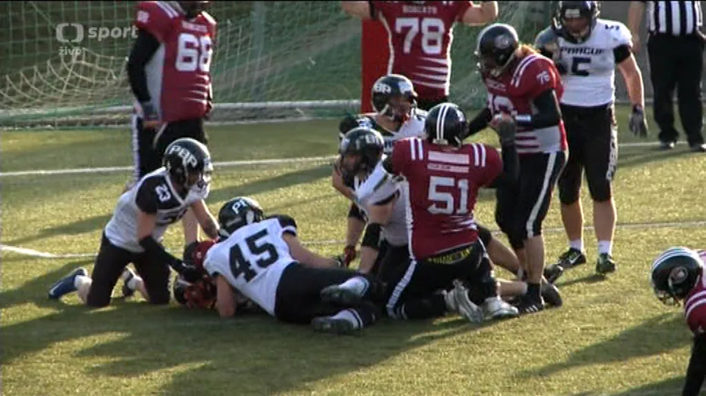 Sestřih utkání amerického fotbalu Bobcats - Black Panthers