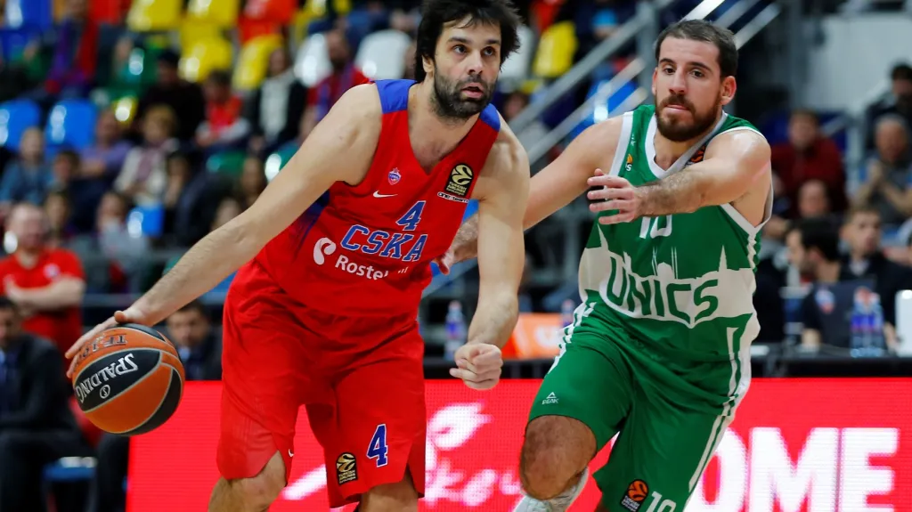 Basketbalisté CSKA v utkání proti Kazani