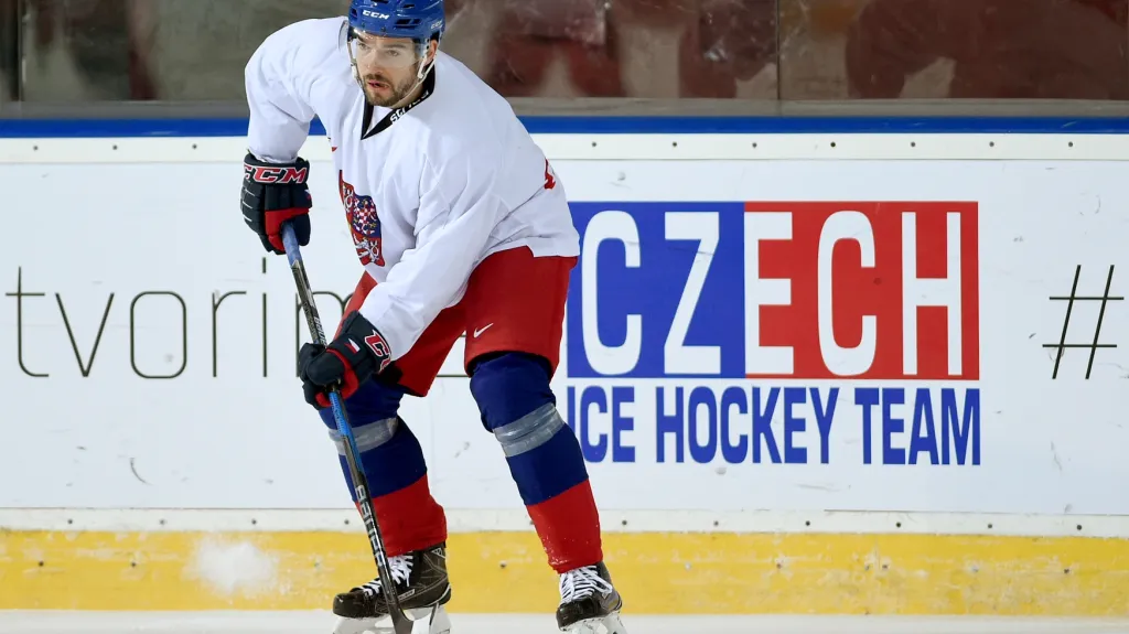 Michal Birner na tréninku hokejové reprezentace