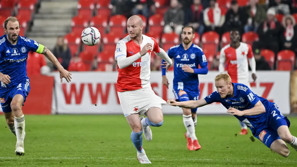 Michael Krmenčík ze Slavie v utkání proti Sigmě Olomouc